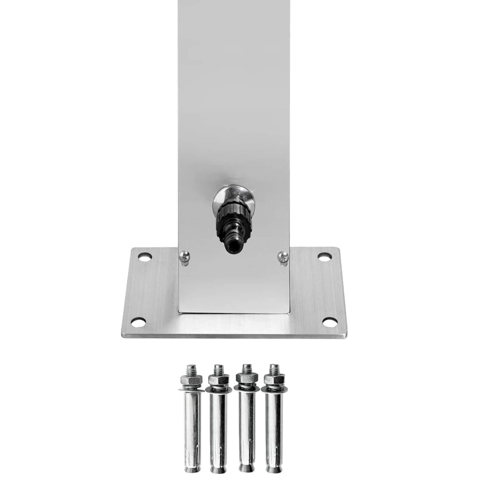 Chusui Doccia da Giardino con Base Marrone 225 cm in Acciaio Inox t,Doccia Solare da Giardino,Doccia da Esterno