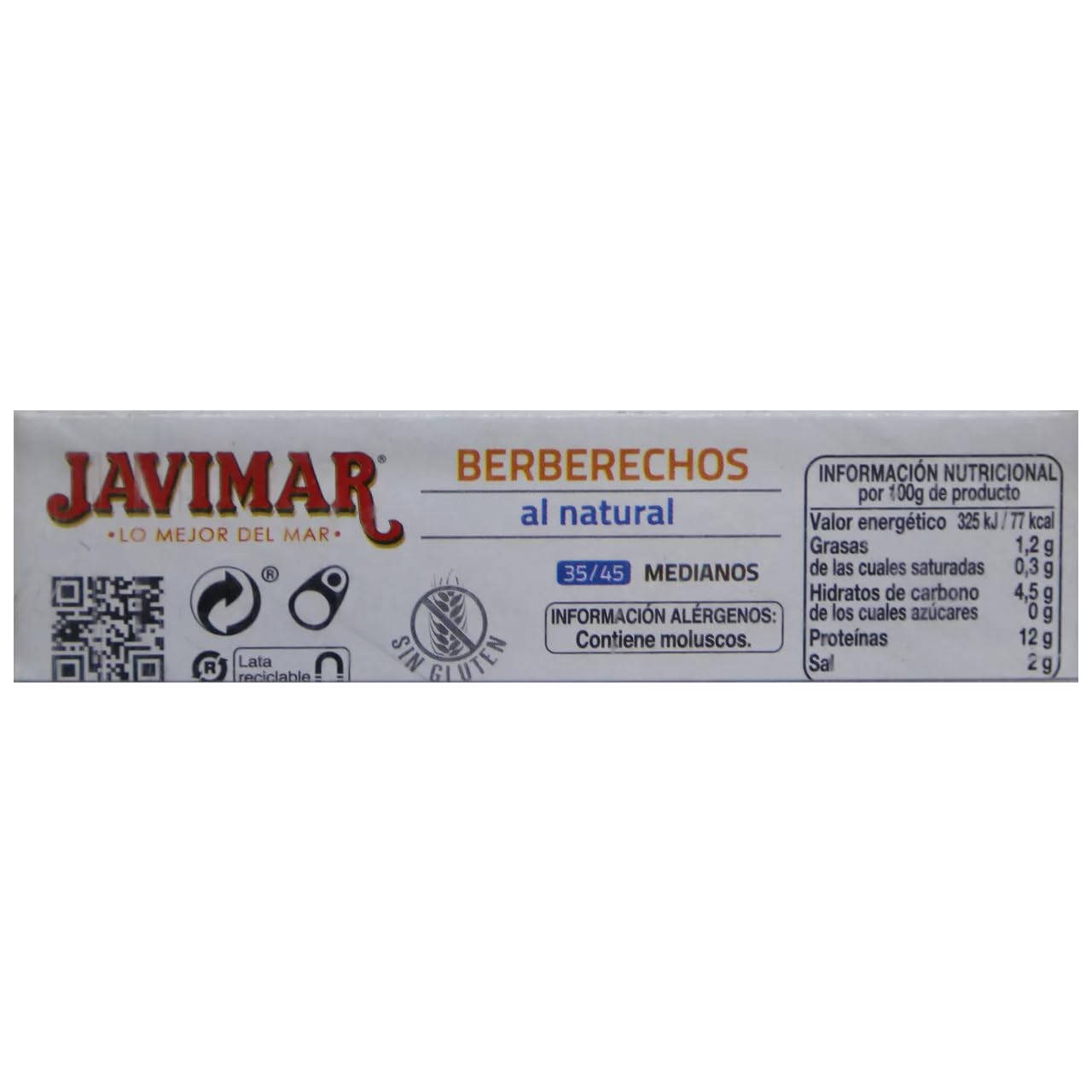 Javimar - Berberechos naturales 35/45 63 g, 9 unidades