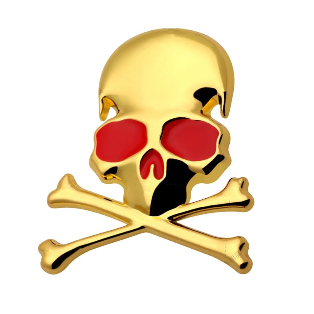Elnwnnkc 3D Skull Metal Emblems Stickers Personalizes Skeleton Designs Skull Crossbones Metal Decals for Car &
