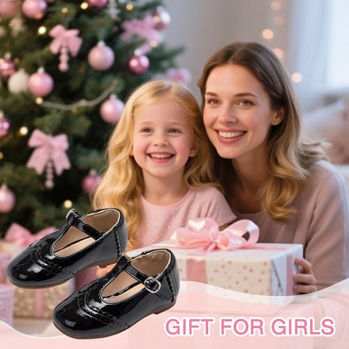THEE BRON Girls T-Strap Shoes | Square Toe for Wide Feet | Party & Dress Toddler Kid4