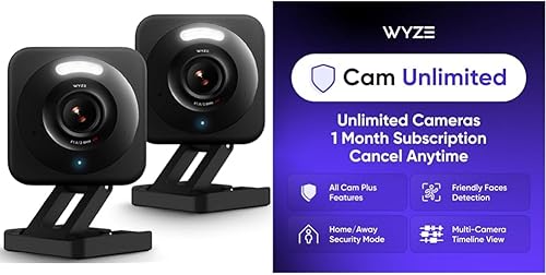 Vista 3 de WYZE Cam v4 (último modelo), cámara de seguridad AI de 2.5 K, cámaras para interiores y exteriores para seguridad del hogar, monitor de bebé y Negro