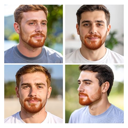 HaiFafafaing Bart Zum Ankleben Realistischer Bärt Gefälschter Bart Unsichtbarer Party Künstlicher Bärt Halloween Lustiger Zubehör Kostümpartys Weihnachtsfeier(Braun)