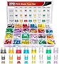 Nilight - 50019R 272pcs Standard & Mini & Low Profile Mini Blade Fuse Assortment, 2A 5A 10A 15A 20A 25A 30A 35A Replacement Fuses for Car Boat Truck SUV Automotive