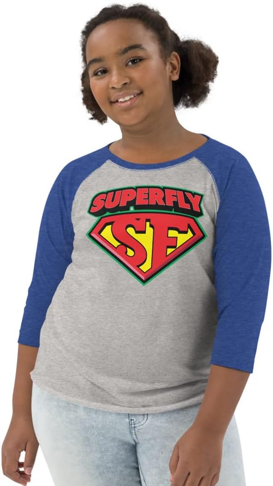 Super Fly Youth Baseball Shirt fro Boys and Girls Preteen School Age