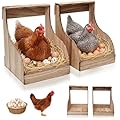 2 Pack Wooden Chicken Nesting Box for Laying Eggs, Hen Nesting Box Wall Mount for Chicken Coop, Versatile Use for Hens, Ducks, Chickens, Easy to Assemble