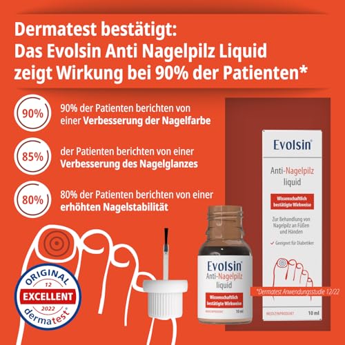 Evolsin® Anti-Nagelpilz Liquid I Wissenschaftlich bestätigte Wirkweise I Geeignet für Diabetiker I...