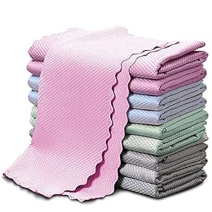 Iemy microvezeldoeken, reinigingsdoekjes, visschubben, reinigingsdoekjes, multifunctionele poetsdoeken, herbruikbaar…