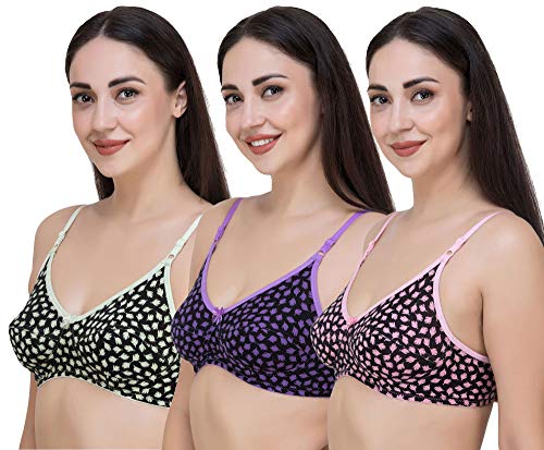Image of Fasense Women's Cotton Leaf Print Medium Coverage Wire Free Non Padded Bra