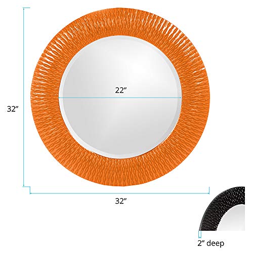 Image of Howard Elliott 21143O Bergman Round Mirror, Small, Orange