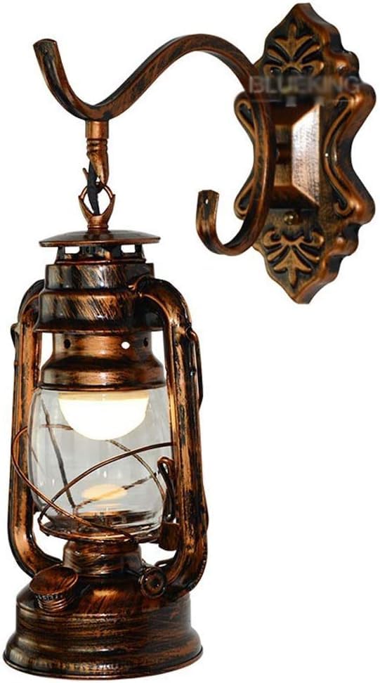 Lámpara de queroseno clásica retro E27, aplique de pared de bronce, creativa, retro, con forma de caballo, de hierro forjado, soporte para farol de pared, luces portátiles, adorno para bar, club, ca