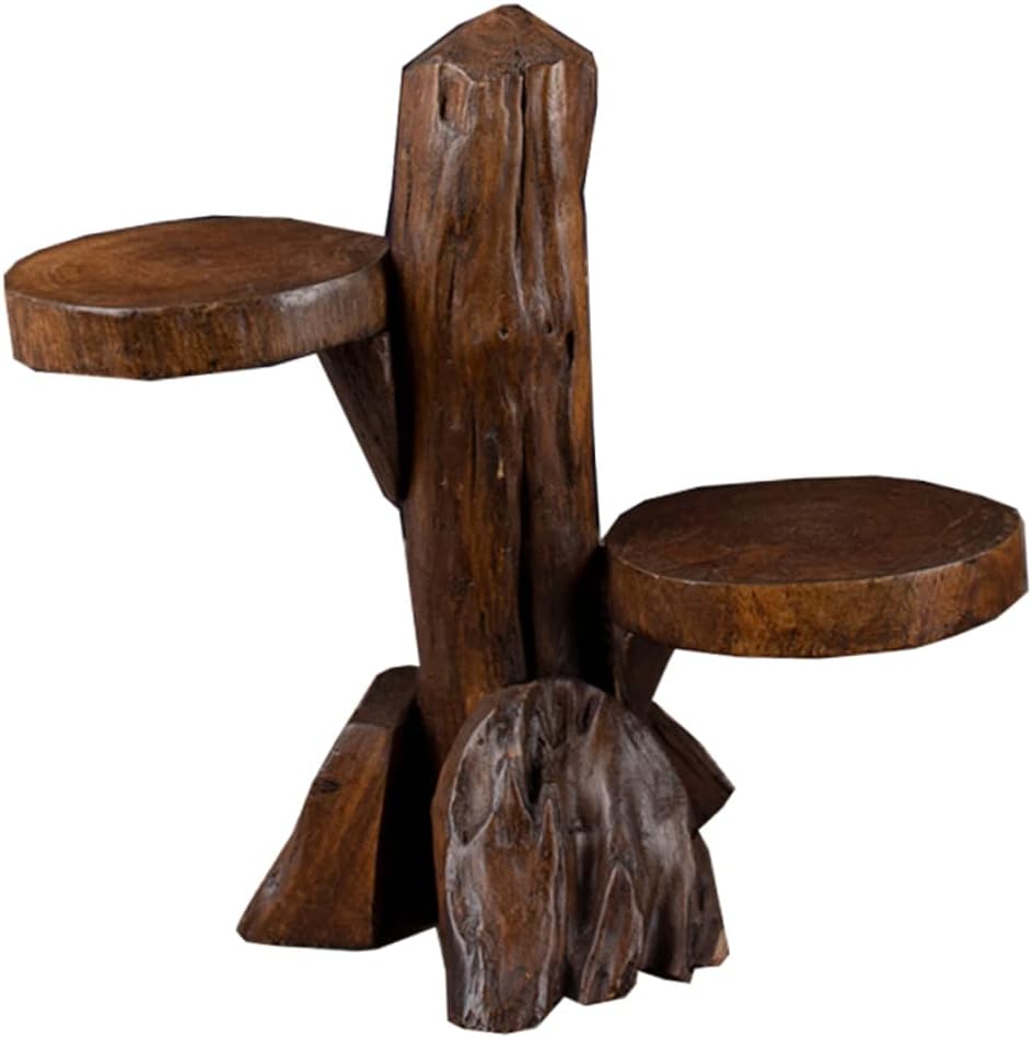 VICASKY Wooden Mini Multi-Layer Plant Stand for Indoor Use Succulent Holder Decorative Design Compact Bonsai Display Rack for Windowsill and Balcony