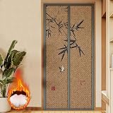 Magnetica Tenda Isolante Termico per Porte, Tenda per Porta Inverno Termica, Addensare Protezione Dal Freddo Insonorizzazione Tenda Divisoria, Applicabile a Casa/Negozio/Garage(Bamboo,120 CM x 210 CM)