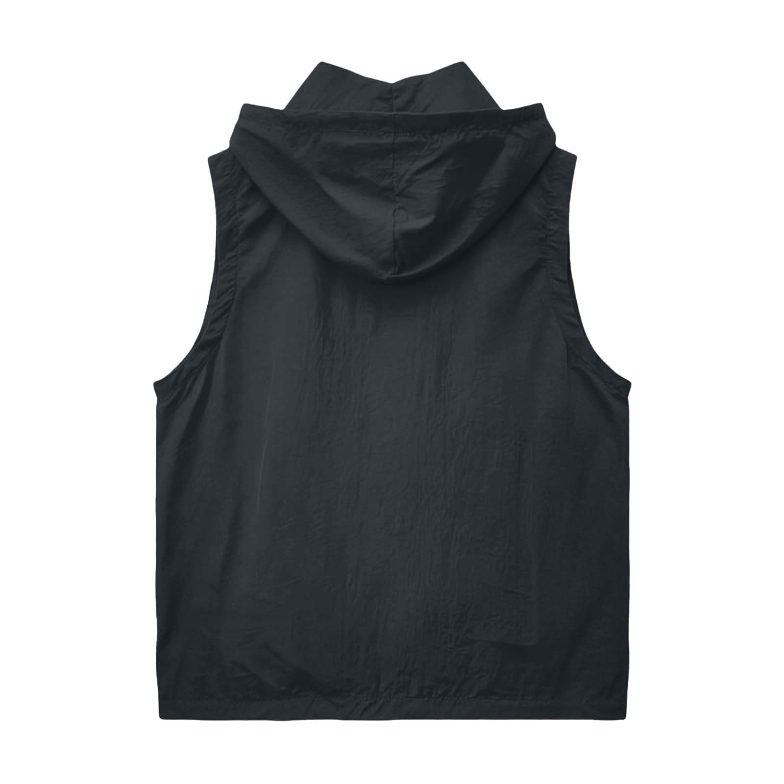 Weste Damen Sommer Jacke Leicht Sommerweste Ärmellose Sommerjacke mit Kapuze Sonnenweste Reißverschluss Damenwesten Sportweste Elegant Stehkragen Sportjacke Dünne Kapuzenjacke Outdooerjacke