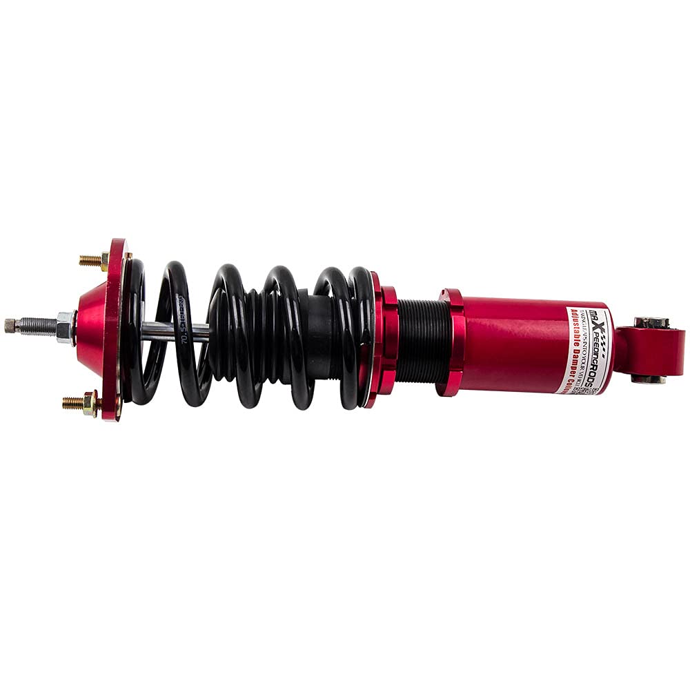 maXpeedingrods 4 Lots de Hauteur Ajustable Damper Réglable Coilover Kit de Suspension Amortisseurs Combinés Filetés Struts pour Mazda Miata MX5 NA NB 1989-2005 Rouge