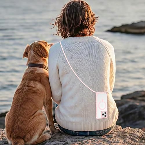 Coque avec sangle réglable iPhone 16 Pro Max rose pour un transport mains libres MagSafe