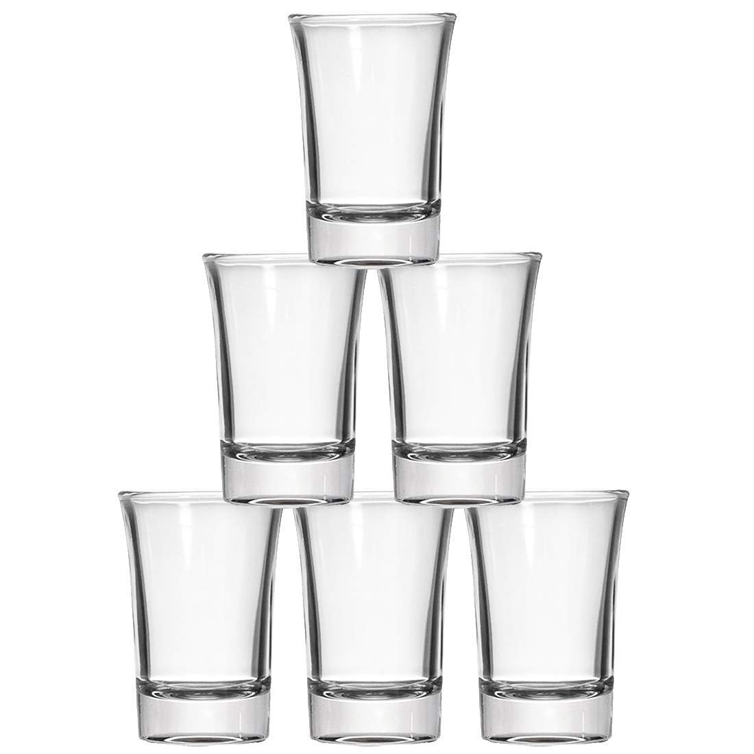 Home-Cart Heavy Round Base Straight Vodka Tequila Shot Glasses, Crystal Glass Size-30 ML (Color-Transperent) Set of 6 2