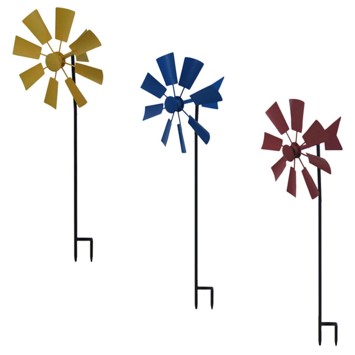 FRCOLOR Molino de Viento Giratorio de Hierro 3 Piezas para Jardín Exterior | Uso en Hogar y Parque, Diseño Delicado y Apariencia Única, Fácil de Usar y Seguro