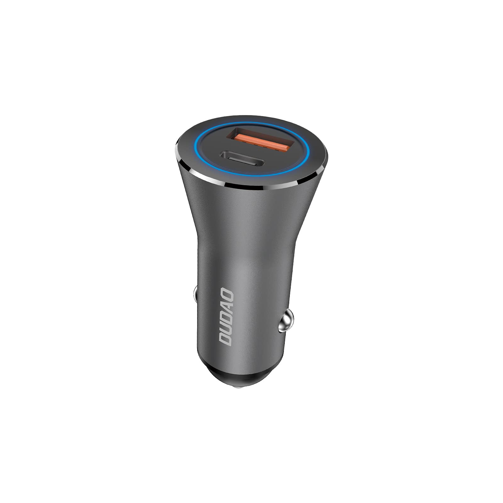 DUDAO R4MAX 55W Premium Fully Metal Body Super Fast Car Charger with Dual Port Qualcomm QC4.0 & PD emits a Soft Blue Light Compatible iPhone/Galaxy/Oppo/vivo/one+, Pixel, Mi All Devices (Grey) (B088G2G1QM) Amazon Price History, Amazon Price Tracker