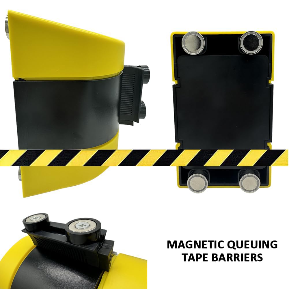 Eisenabsorbierendes Absperrseile, Wall Mounted queuing Barrier, Retractable Barrier, ABS Plastic Housing, Safety Cordon Crowd Control 5 / 10M, Warning Tape Personnel Guidance System