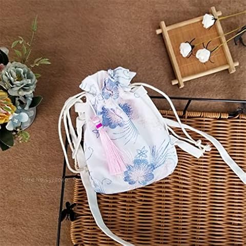 SMDSAZ Hanfu Purse Girl Handbag Women Embroidered Floral Wallet Bucket Handbag Cover