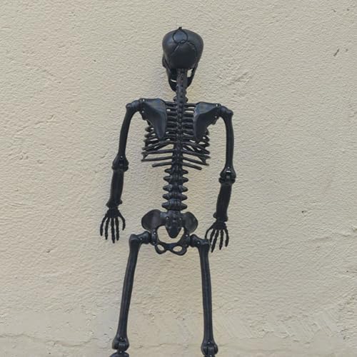 Squelette Halloween 90cm articulé pour déco cimetière gothique - 7