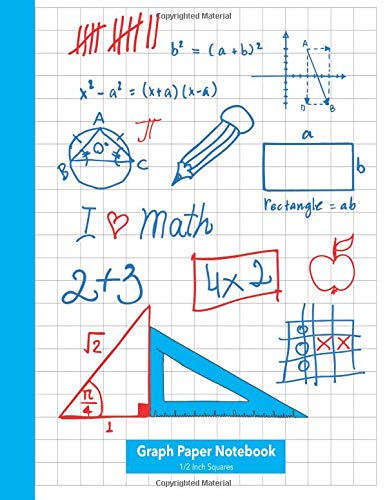 Graph Paper Notebook 1/2 Inch Squares: For Math and Graphing, Large (8. ...
