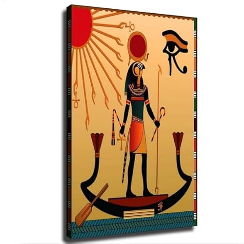 Sun God Egyptian Mythology Canvas Posters Wall Art Home Living Room Bedroom Decor Mural (Unframe 8in*12in)