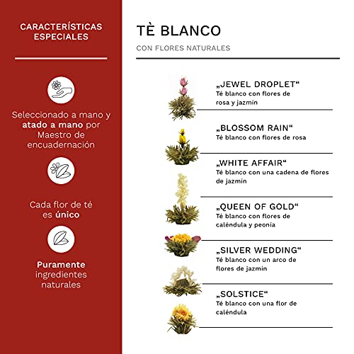 Creano Mix de Té Flowers - Set de Regalo "Té Floreciente" + 12 Cajas Magnéticas de Flores de Té en 6 Variantes | Té blanco - Imagen 4