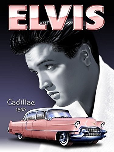 Original Metal Sign Co. Plaque Murale Elvis Presley 1955 Cadillac 20,3 x 15,2 cm