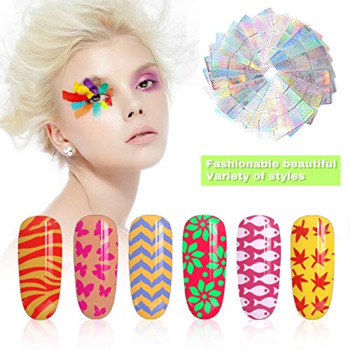 Hanyousheng Nagelaufkleber Schablonen, 144 Designs Nagel Schablonen Blätter, 24 Blatt Nagelsticker Nagel Aufkleber… – Bild 6