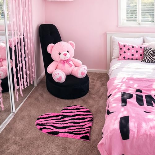 Tapete de peluche rosa corazón cebra 24 pulgadas miniatura 6