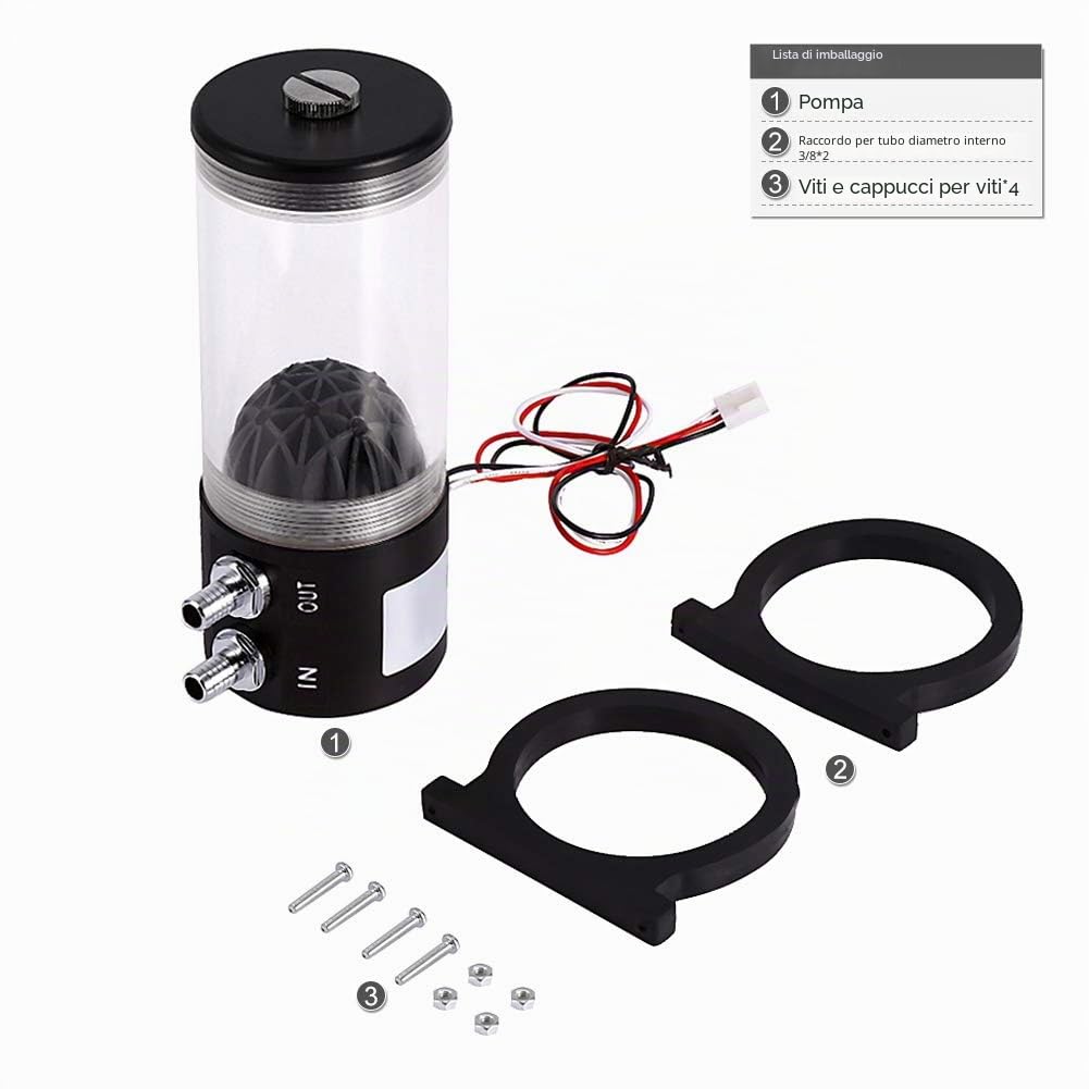 pompa acqua pc + Raffreddamento Radiatore acqua Pompa Serbatoio Scambiatore di calore Silenziatore 500L / H 10W DC 12V CPU