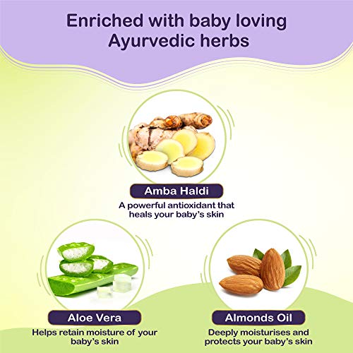 Dabur-Baby-Soap-Gentle-Nourishing-soap-enriched-with-baby-loving-ayurvedic-herbs-75g-Pack-of-4-Dabur-Baby-Lotion-daily-moisturising-lotion-enriched-with-baby-loving-ayurvedic-herbs-500ml Dabur Baby Soap: Gentle Nourishing soap enriched with Baby Loving ayurvedic Herbs (75g)- Pack of 4 & Dabur Baby Lotion…