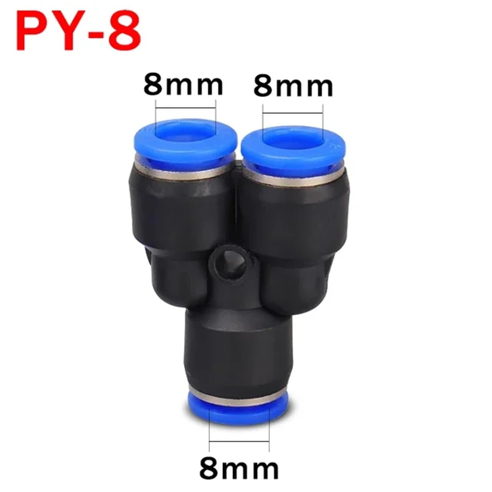 Raccord de tuyau pneumatique en plastique PY/PW 4 6 mm 8 mm 10 mm 12 mm Raccords de tuyau en forme de Y 100 pièces (PY-8)