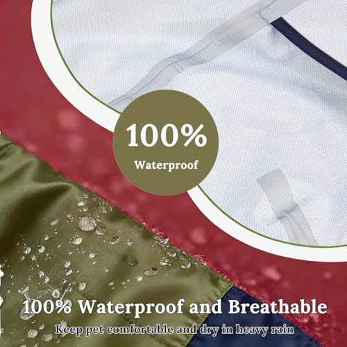 Regenmantel Hund, Regenjacke Hund wasserdicht mit Verstellbarer Kapuze & elastischen Beinbändern – Leichtes & winddichtes Outdoor-Schutzcape für kleine bis große Hunde (XL)