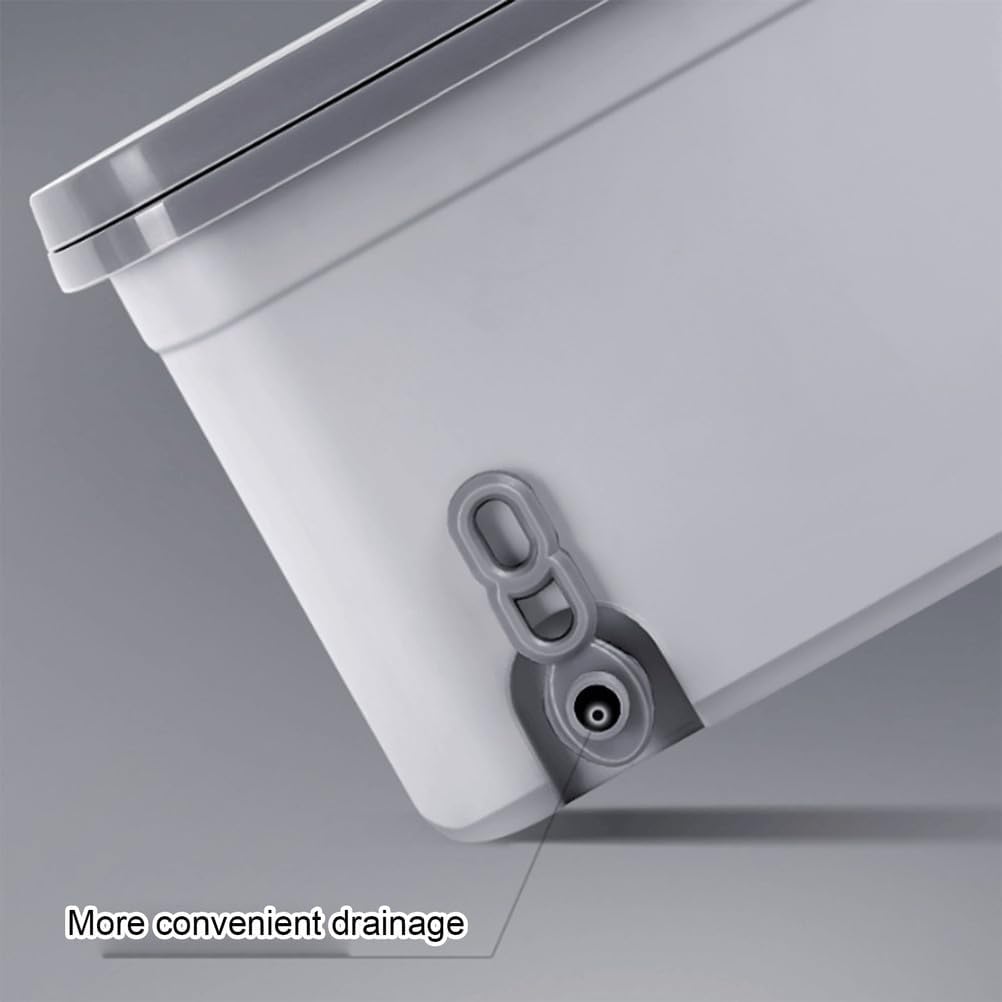 360° Rotating Spin Mop and Foldable Bucket Set, with Wringer System Extended Stainless Steel Handle for Home Floor Cleaning Use for All Floor Types