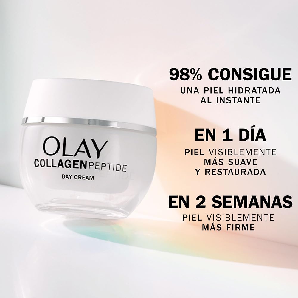 Olay Collagen Peptide Crema de Día Hidratante Facial, Con Niacinamida y Vitamina E. Cuidado Well-aging de la Piel: Fortalece, Restaura, Hidrata, 50ml
