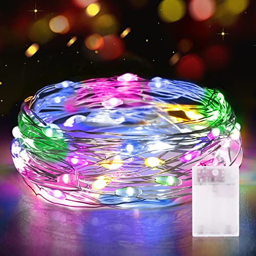 Guirlande Lumineuse LED à Piles 2M 20 LEDs Mini Guirlande LED avec Minuterie Interieur Extérieur Décoration Lumière pour Chambre Noël Mariage Anniversaire...