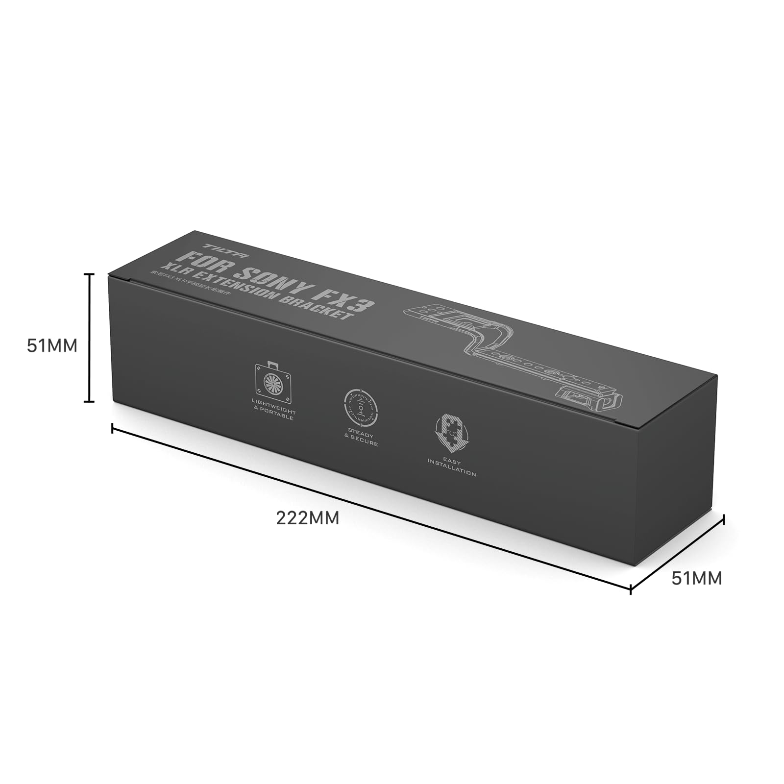 Tilta FX3 FX30 XLR Soporte de extensión de agarre compatible con Sony FX30 FX3, con rosca de 1/4 pulg-20 y 3/8 pulg-16, zapata fría, riel OTAN, ligero y duradero, Negro TA-T13-XLR-B