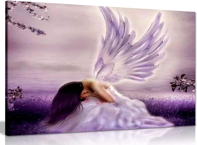 Angel Fantasy Weeping Canvas Wall Art Picture Print (18x12in)