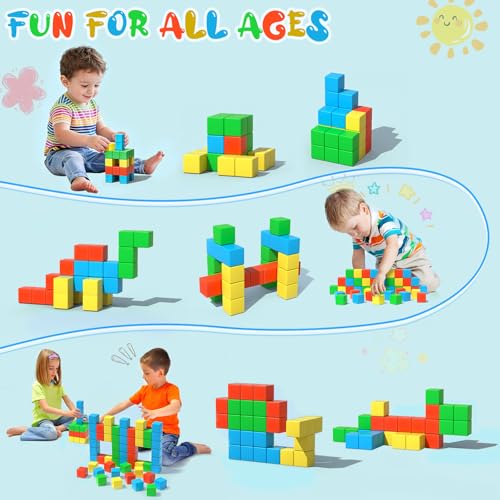 Image of Magnetic Blocks, 28PCS Magnetic Building Blocks, 1.34 inch 3D Cubes for Toddlers, Preschool Educational Construction Kit, Sensory Montessori Toys Kids Blocks for Boys Girls