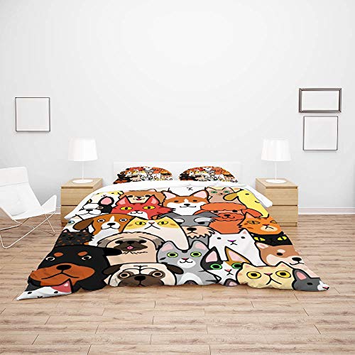 Housse de couette CHEHONG microfibre super doux lit chien et chat