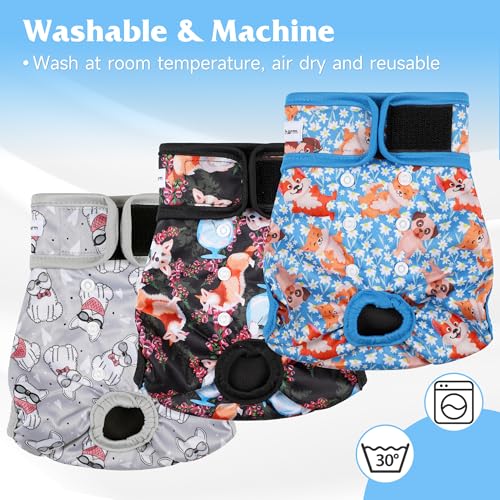 Image of Reusable Female Dog Diaper, Highly Absorbent Doggie Diapers for Female Dogs, Dog Diapers Large