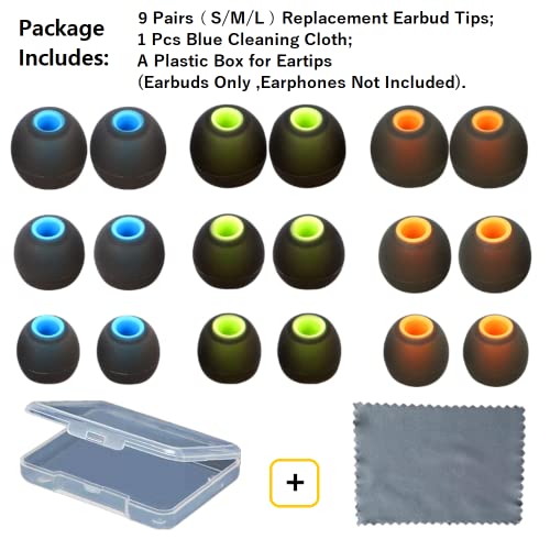 Image of Earbud Silicone Ear Tips Replacement Earbuds Gels for Popular In-Ear Headphones Other Inner Hole 3.8mm - 5.1mm 9 Pairs S /M /L