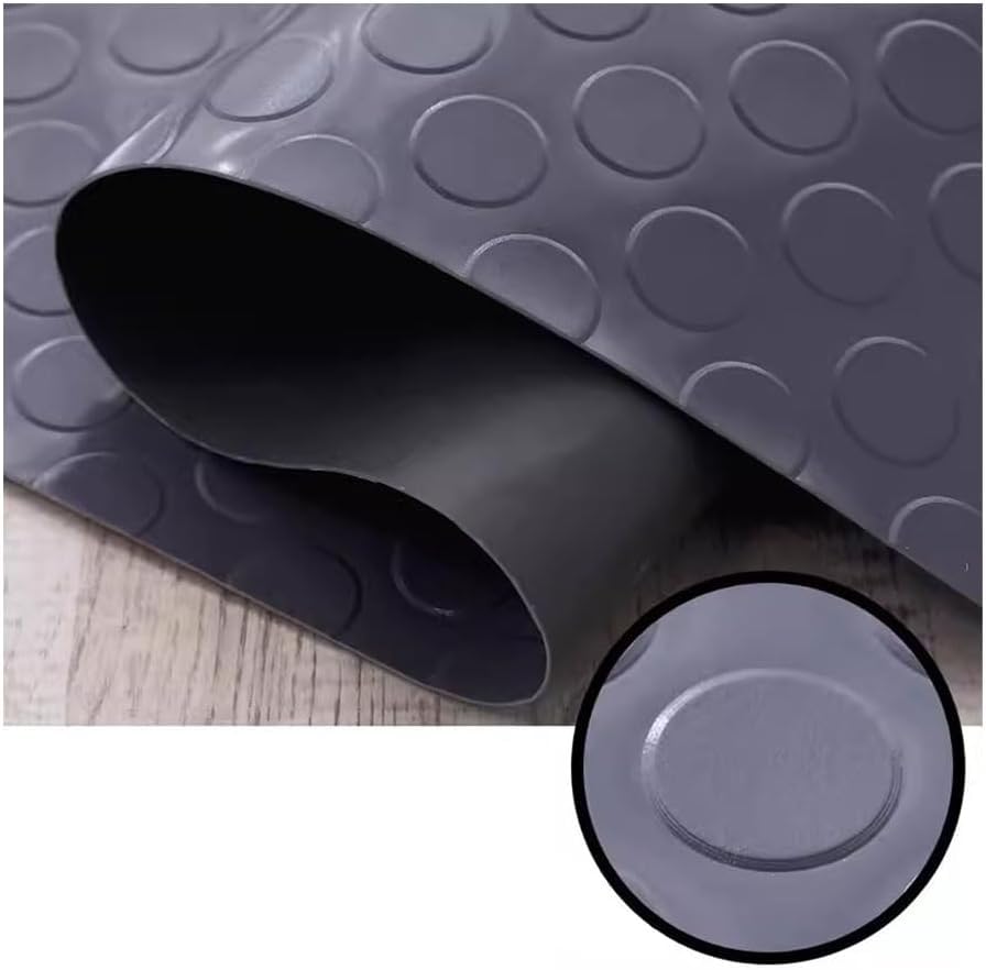 Tapis de sol pour garage et cuisine rouleau vinyle gris lavable pour le salon