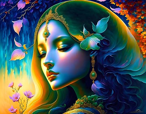 Poster sur toile idée cadeau originale - Portrait féminin d'art 58x90