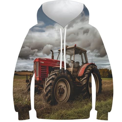 Sweat tracteur 3D pull contre le froid hiver ado vêtement résistant 13-15Y