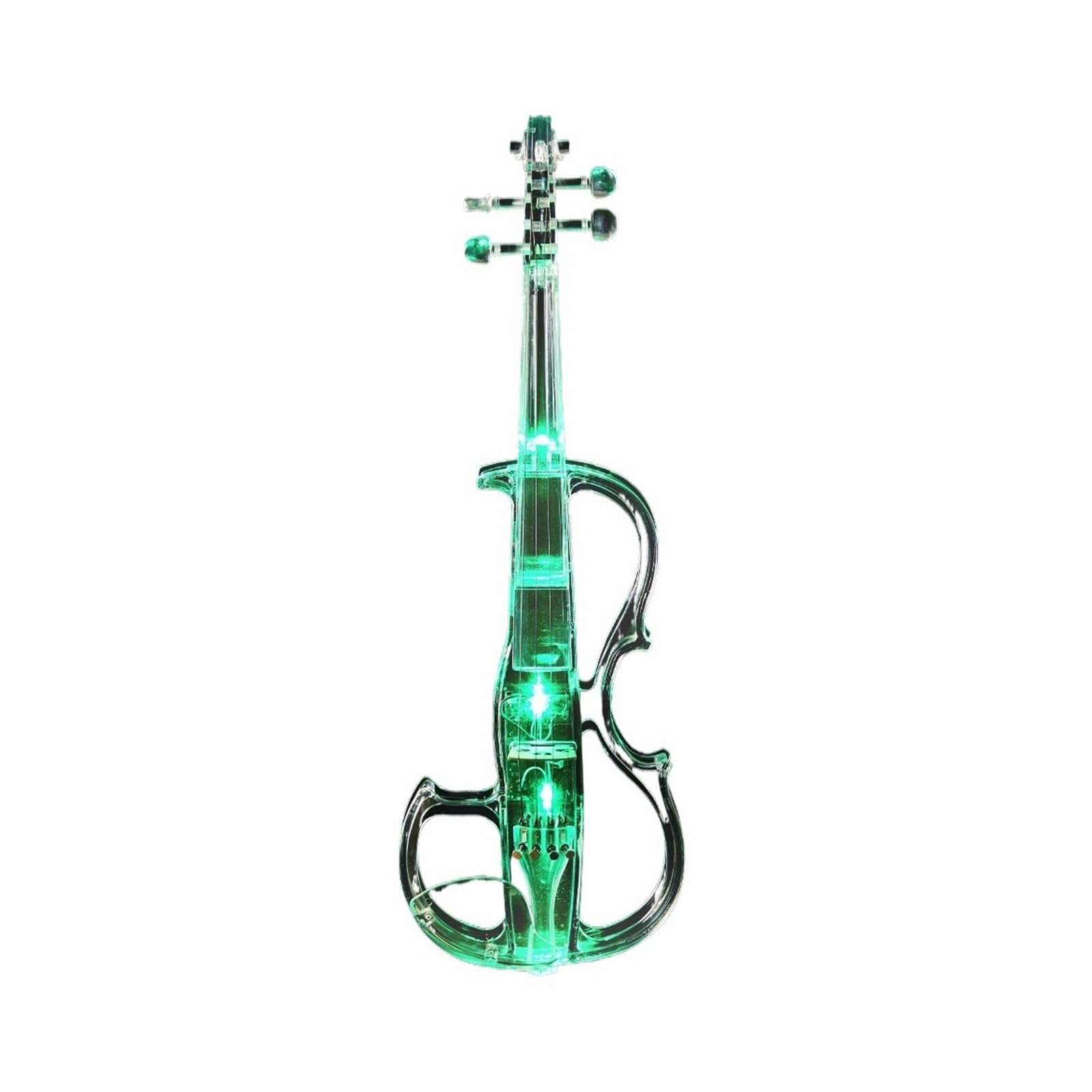 violino Piccolo Violino Elettronico Trasparente Per Principianti Che Vogliono Esercitarsi E Per Adulti Che Vogliono Suonare Professionalmente Misura 4/4(Green)