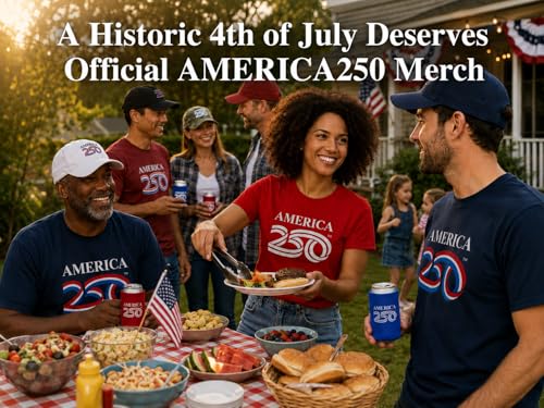 Image of 250 Anniversary USA Shirt, America250 Official Classic Logo Kids 250th Anniversary Shirt, 4th of July Merchandise