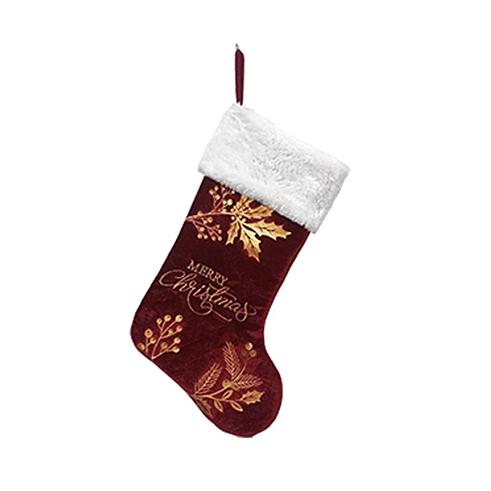 Carotoe H Stylis Lettered Christmas Sock Comfortable Polyester Christmas Sock Decoration Wit Elegant Embroidered Letter Detail Fashion Stocking